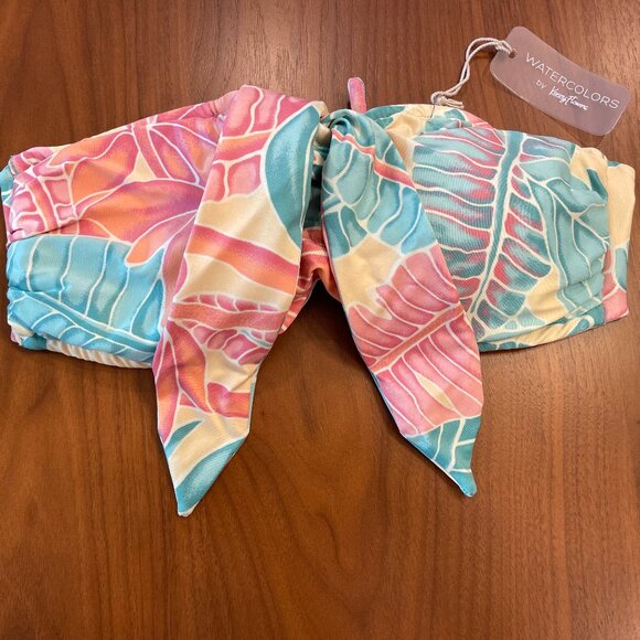 WATERCOLORS by KENNY FLOWERS - Bandeau Top - Tortola Print - M - Picture 1 of 2